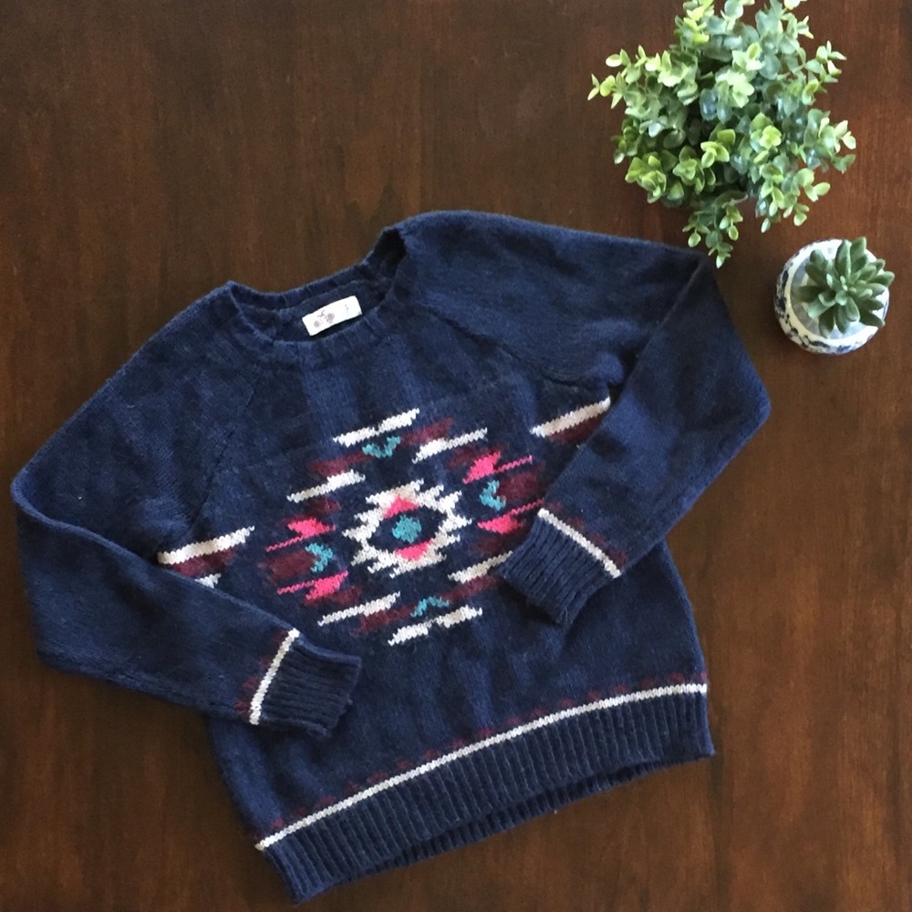 Navy Tribal Pattern Sweater